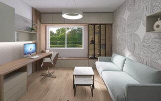 Návrh domácej pracovne a hosťovskej izby